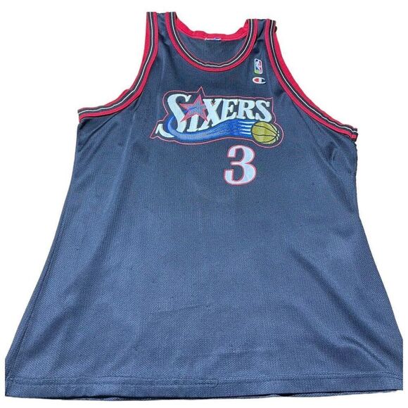 Philadelphia Sixers 76ers Allen Iverson Champion Basketball Jersey - Picture 1 of 3